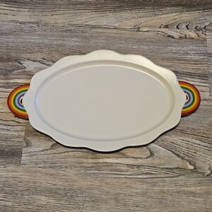 Target Stoneware Platter with Rainbow Handles